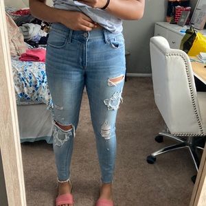 Express brand ripped jeans mid rise ankle legging